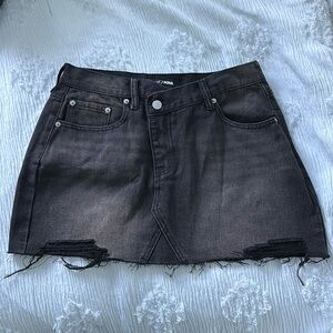 BRAND NEW Kylie Black Denim Mini Skirt with cross waist